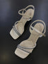 Rhinestone Embedded Open Toe Heels